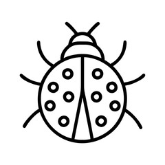Obraz premium Ladybug outline drawing vector illustration, ladybug insect bug icon, beetle line art design