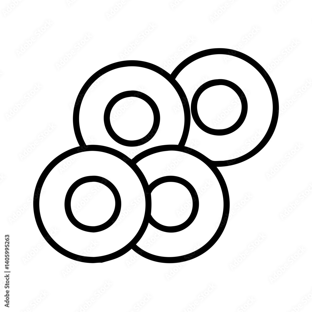 Poster four black outline circles overlapping design vector illustration graphic resource element template