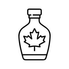 Maple syrup bottle canada canadian leaf outline breakfast food sweet dessert pancake topping