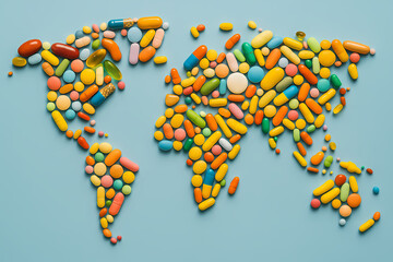 Global pharma map design
A colorful illustration of the global pharmaceutical industry reaching all corners of the earth.
All kinds of colorful pills, tablets, capsules, and nutritional supplements