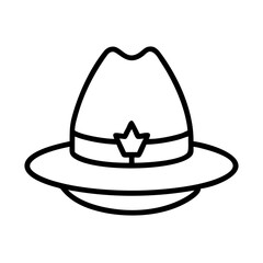 Illustration of a sheriff hat with star badge for law enforcement and western themes vector art