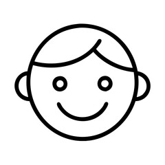 Illustration of a cute happy baby face drawing vector, cartoon face, child, simple art
