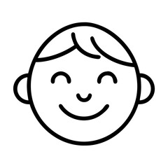 Illustration of happy baby face drawing vector graphic design for kids and children content