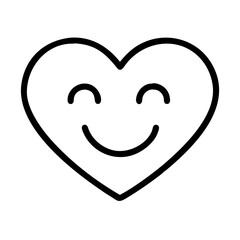 Happy heart outline vector illustration, positive emotion icon, love and happiness concept design element