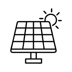 Solar panel energy renewable electricity sun power clean technology eco friendly system design icon