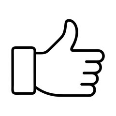 Thumbs up icon vector like symbol hand gesture approval sign positive feedback agreement graphic