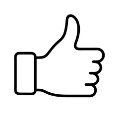 Thumbs up icon vector illustration like hand gesture symbol approval sign good agree best choice