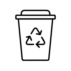 Recycle bin icon vector illustration, recycling symbol, waste management and environmental concept