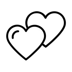 Two hearts outline vector graphic for love valentine's day wedding and romance related designs and art