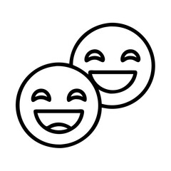 Two happy smiling face emoji vector illustration for social media and communication design needs