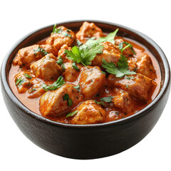 Butter chicken isolated on transparent background.