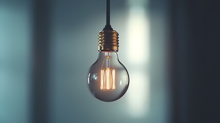LED bulb with filament design, on a white background