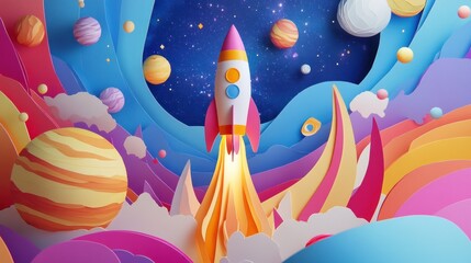 colorful rockit in the sky