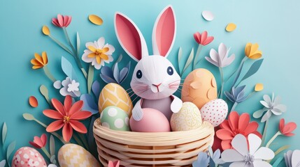 easter bunny with eggs