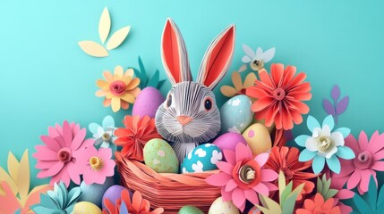 easter bunny with eggs