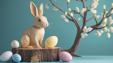 easter bunny and easter eggs