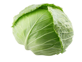 Fototapeta premium Fresh green cabbage isolated on transparent background