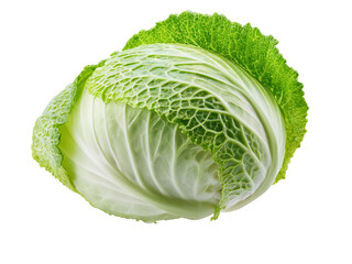 Fototapeta premium Fresh green cabbage isolated on transparent background
