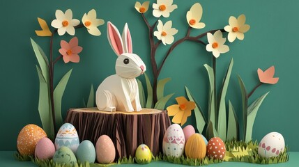 easter bunny and eggs