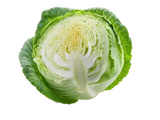 Fototapeta premium Fresh green cabbage isolated on transparent background