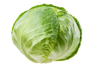 Fototapeta premium Fresh green cabbage isolated on transparent background