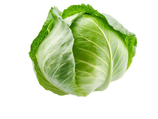 Fototapeta premium Fresh green cabbage isolated on transparent background