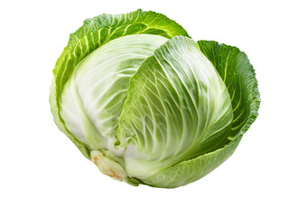 Fototapeta premium Fresh green cabbage isolated on transparent background