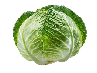 Obraz premium Fresh green cabbage isolated on transparent background