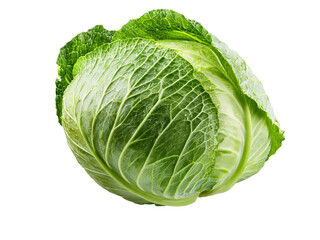 Fototapeta premium Fresh green cabbage isolated on transparent background