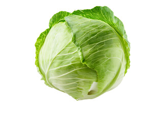 Fresh green cabbage isolated on transparent background
