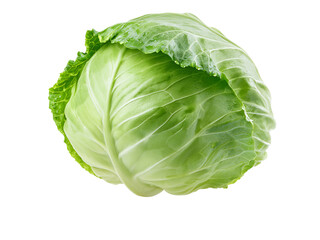 Fototapeta premium Fresh green cabbage isolated on transparent background