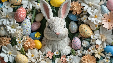 easter bunny and eggs