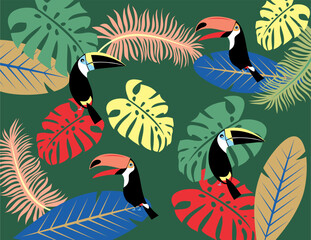 Tropical toucan pattern