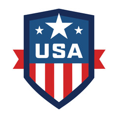 Sharp Angular Shield with Star Center vector illustration on white background