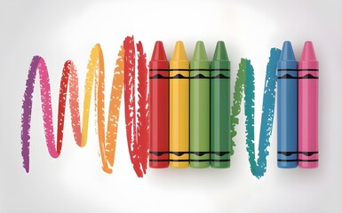 colored pencils on white background