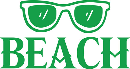 Beach typography clip art design on plain white transparent isolated background for card, shirt, hoodie, sweatshirt, apparel, tag, mug, icon, poster or badge