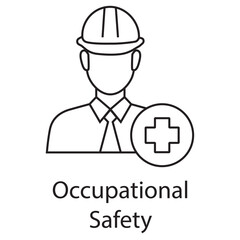 Occupational Safety Icon, Prioritizing Protection Elevating Occupational Safety Standards, Safe Work, Strong Workforce Ensuring Occupational Health & Safety, vector