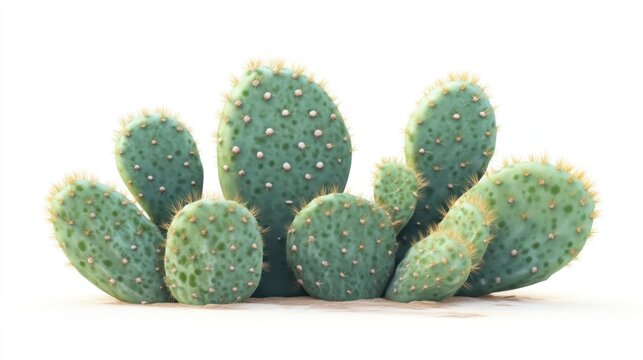 A vibrant cluster of succulent plants with spiky pads ideal for desertthemed designs and bota
