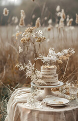 Close picture of a set up boho wedding table