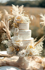 Close picture of a set up boho wedding table