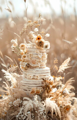 Close picture of a set up boho wedding table