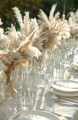 Close picture of a set up boho wedding table