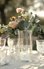 Close picture of a set up boho wedding table