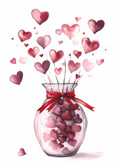 pomegranate heart in glass