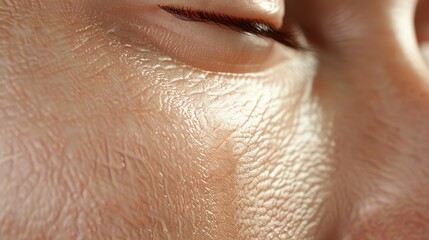 Fototapeta premium realistic synthetic skin seamlessly blended into human body, smooth and natural texture, medical lighting, close-up