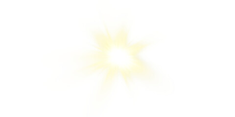 Vector transparent sunlight with sun glare. Overlay, Sun rays and glare, Sun, sunrays, light transitions, lens flare, light leaks and glare in PNG format. PNG sunlight flare. Golden flash and glare.	