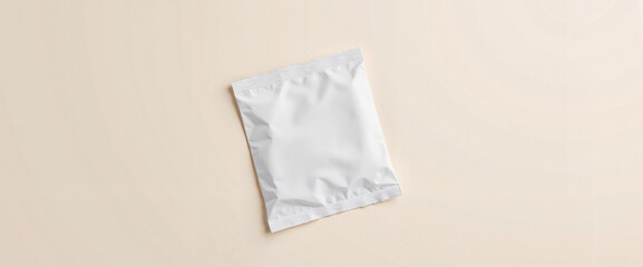 blank packaging pouch on a minimalistic background  