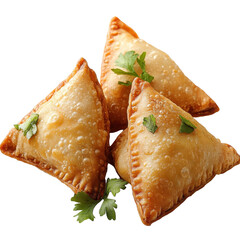 Samosa isolated on transparent background.