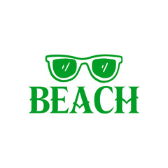 Beach typography clip art design on plain white transparent isolated background for card, shirt, hoodie, sweatshirt, apparel, tag, mug, icon, poster or badge