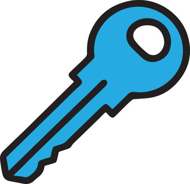 recommend clip art: Simple blue key icon for security or access. key icon, key icon vector.key icon editable stroke,blue key